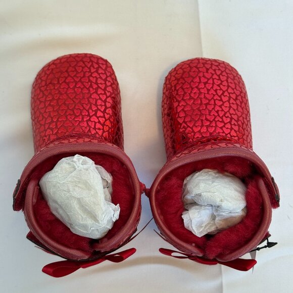 NEW in Box UGG Red Toddler Jesse Bow II Gel Hearts Boots - Picture 5 of 9